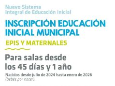 Abre la inscripción para Educación Inicial Municipal: EPIS y Maternales
