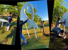 Homenaje en el Parque Municipal: instalan pañuelo gigante en el Bosque de la Memoria