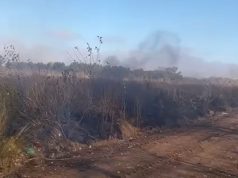 Bomberos y Protección Civil controlaron un incendio cerca de la histórica Cruz de Palo
