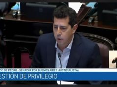 Wado de Pedro en el Senado: «Milei disfruta ser fuerte con los más débiles y es débil con los más fuertes»