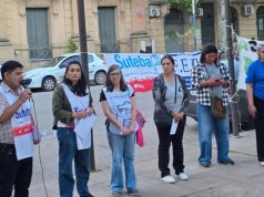«Nos falta una maestra»: SUTEBA Mercedes fue parte de concentración en Plaza San Martín